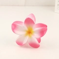 Pinza per capelli a forma di fiore di plumeria sfumato rosa e bianco opaco - Rosso