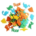 Colorful dinosaur theme paper confetti with volcano and Roar letters for party decor - 100 Pcs Dinosaur Confetti (Mixed)