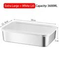Extra-large 3600ML stainless steel food container with translucent lid for storage - 201 XXL (White Lid/3600ML)