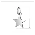 Detailed size chart of a 6x10mm polished stainless steel star pendant for DIY jewelry - Hollow Star-Silver (6x10mm) / 5 Pcs/Pack