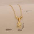 Gold plated copper sunflower pendant necklace with sparkling crystal center on a box chain - Beaded Chain Sunflower Style (4#)