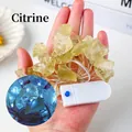 Handheld citrine raw stone LED string lights with battery box for home decor - Citrine (Flat Switch)