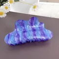 Eleganter Haarklammer in Wolkenform aus marmoriertem Acetat in Violett und Blau - Fantasie Blau