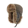 Winter-Uschanka aus Kunstleder mit dickem Fleece-Futter für optimale Outdoor-Wärme - Kaffeebraun