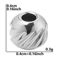 Perla rotonda in acciaio inossidabile 304 testurizzato argento, accessorio DIY 0,4 cm - 0.4cm / Argento