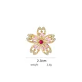 Pink cherry blossom brooch with gold-plated petals and sparkling cubic zirconia stones - B800 Pink/Cherry Blossom