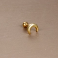 Orecchino a perno a mezzaluna dorata minimalista con chiusura sicura a vite - Oro (Mezzaluna)