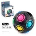 Educational Rainbow Ball puzzle toy for kids with black ABS frame and colorful spheres - Black English Boxed