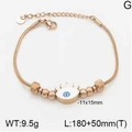 Roségoldenes Armband mit Evil Eye Anhänger und verstellbarer Kette, 11x15mm Größe - Roségold