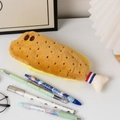 Trousse à crayons mignonne en peluche forme crevette frite avec fermeture éclair souple - Crevette Frite