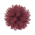 Detailed close-up of multilayered wine red chiffon lace sunflower with honeycomb mesh petals - Wine Red