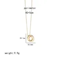Detail showing dimensions of golden oval pendant necklace with 40+5cm chain length - Letter O
