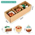 Christmas glass-style resin ornaments set with chocolate cake and star cupcake shapes - Set B (Cake/Star Cupcake/Ball)