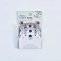 Cute bear shaped sticky memo set in brown, grey and white colors, 45 sheets total - Bear Styles