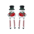 Christmas snowman drop earrings with colorful enamel finish and movable striped legs - Snowman Stud Earrings