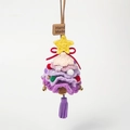 Handmade crochet Christmas tree ornament in purple gradient with colorful beads and tassels - Christmas Tree Car Hanging (Tassel) - Gradient Purple