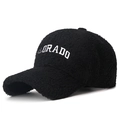 Berretto da baseball in pile nero da donna con ricamo COLORADO bianco in rilievo - Regolabile / Nero