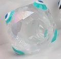 Facettierte Kristall-Evil-Eye-Abstandsperle in Transparent Blau für DIY-Schmuck - Cyan
