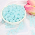 Light blue frosted translucent round acrylic beads for DIY jewelry and necklaces - Light Blue Frosted Round (110pcs)