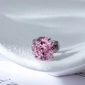 Pendientes de circonita rosa corte nido de pájaro con cuatro garras en acero de titanio - Circonita de 6mm (Individual) / Rosa