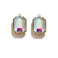 Pendentifs cristal aurore octogonaux avec bordure dorée pour la création de bijoux - Style B Multicolore