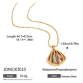 Golden stainless steel necklace with shell pendant and abalone inlay, 46cm chain length - Abalone Shell Shell Necklace (JDN0103013)