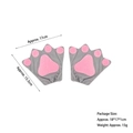 Cat paw fingerless gloves in grey and pink with dimensions 17cm width and 15.5cm height - Grey Kids Costume Gloves