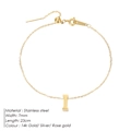 Durable gold plated stainless steel anklet with letter I initial charm for women - Letter I / Gold