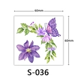 3D purple butterfly and flower temporary tattoo sticker, 60x60mm size, model S-036 - Purple Butterfly Flower Style (S-036)