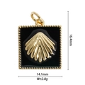 Detail of seashell charm with dimensions 16.4mm by 14.1mm and weight of 2.8g - DZ-2998 Black Shell