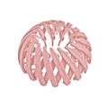 Dettaglio dell'elastico per capelli a nido d'uccello rosa opaco con griglia estensibile - #4 Elastico Per Capelli A Forma Di Nido D'uccello Rosa Smerigliato