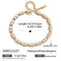 18K gold plated stainless steel tennis bracelet with white heart zircon stones - Tennis Bracelet (JDB0111107)