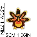 Detail view of turkey embroidery patch with dimensions 4.5cm by 5cm for Thanksgiving - No.8 Turkey