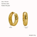 Orecchini a cerchio minimalisti in acciaio inossidabile placcati in oro 18 carati - 19mm