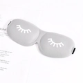 3D contoured sleep mask in light gray featuring white eyelash pattern and adjustable strap - Standard Eyelash Style / Gray