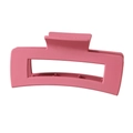 Macro shot of an oversized pink matte square hair claw clip made of durable plastic - Bulk Packaging / 10.5cm / Watermelon red