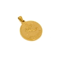 Polierter 18K Gold Wassermann Sternzeichen Anhänger für Halsketten im minimalistischen Stil - Wassermann