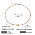 18K vergoldete Edelstahl-Kugelkette mit Details zu Abmessungen und Gewicht - Gold-Silber zweifarbige Rundperlen-Halskette (JDN0212023-PS)