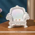 European vintage sofa jewelry display stand in iridescent white resin 10.2x8x8cm - White Iridescent Pearl Chair (Style A-01)