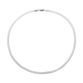 Sleek silver stainless steel flat snake chain anklet with secure lobster clasp closure - Single Layer Necklace-Silver-40cm