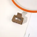 Matte brown rectangular hollow hair claw clip for elegant women hair styling - Matte Coffee