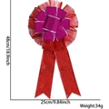 Glittery red and magenta multi-layer Christmas bow ornament for holiday tree decoration - Red Mesh with Rose Red & Silver Edge