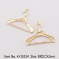 Golden alloy clothes hanger pendant with floral relief pattern, size 38x30x2mm - XK1551# (Gold) / 38x30x2mm