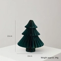 Sapin de Noël en papier alvéolé vert foncé à bords dorés, hauteur 22cm et poids 64g - 22cm Type A / Vert Foncé