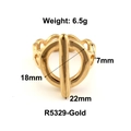 Minimalistischer goldener Edelstahl-Knotenring mit 18 mm Durchmesser und 7 mm Breite - US 6 / T-Verschluss / Gold