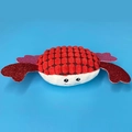 Giocattolo per animali granchio di peluche sonoro con pile a bolle e artigli glitterati - Granchio Rosso