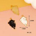 Detail of Halloween cat alloy charms showing 25x17mm dimensions and 1.3g weight - Lazy Cat