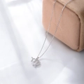 S925 sterling silver Virgo zodiac sign pendant necklace with sparkling small diamonds - Virgo Silver Color