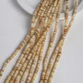 Natural cream and brown shell heishi beads for DIY handmade jewelry crafts - 5mm / Beige