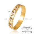 Brazalete de estrella en acero inoxidable dorado con circón para mujer - Estilo de Hebilla de Strass Blanco (Z378)